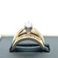 14K Yellow Gold Diamond Lady's Ring; Size 6.5