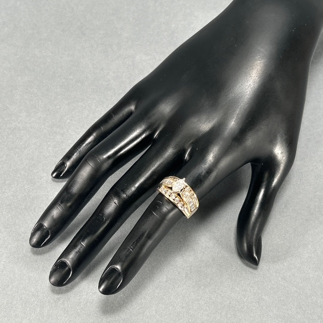 14K Yellow Gold Diamond Lady's Ring; Size 6.5