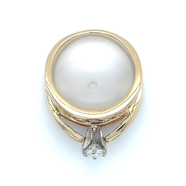14K Yellow Gold Diamond Lady's Ring; Size 6.5