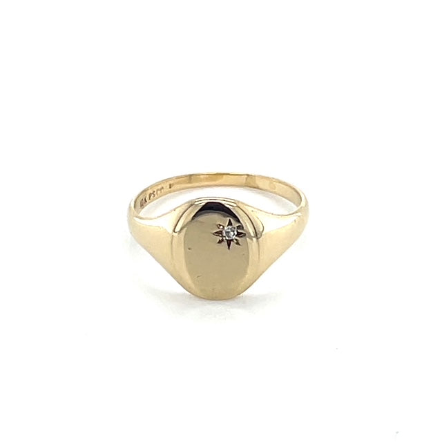 10K Yellow Gold Diamond Ring; Size 6