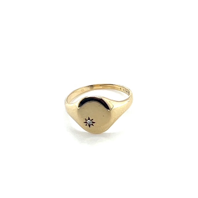 10K Yellow Gold Diamond Ring; Size 6