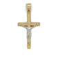 10K Two-Tone Gold Jesus on a Cross Pendant
