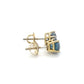 14K Yellow Gold Blue Diamond Stud Earrings