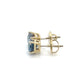14K Yellow Gold Blue Diamond Stud Earrings