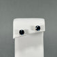 14K Yellow Gold Blue Diamond Stud Earrings