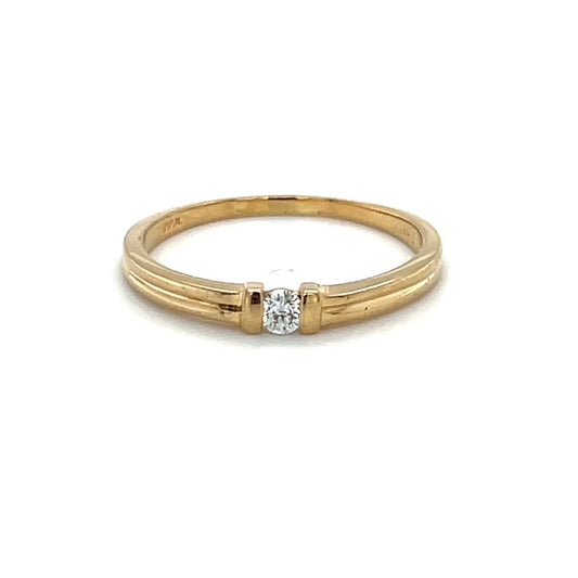 14K Yellow Gold Diamond Lady's Fashion Ring; Size 7