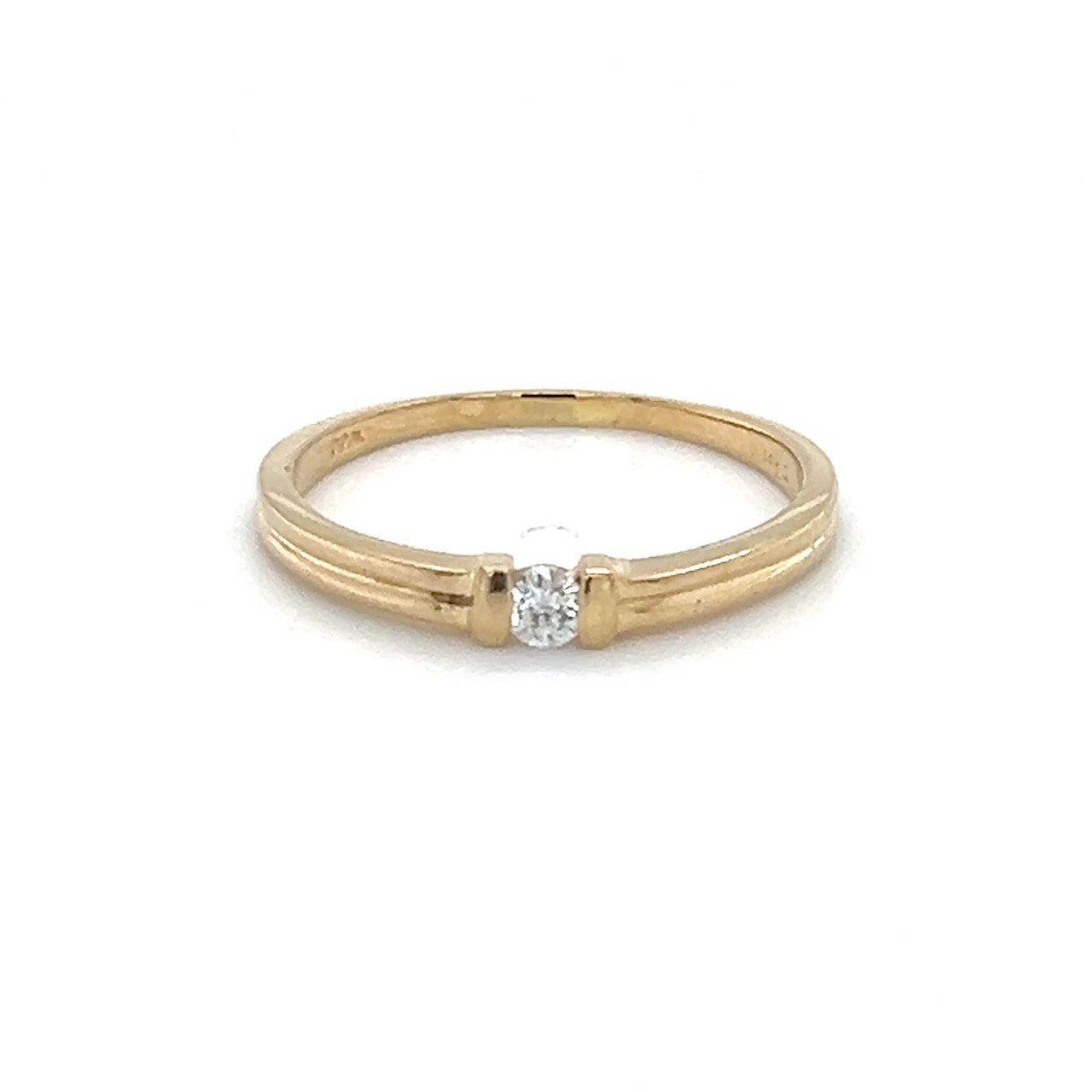 14K Yellow Gold Diamond Lady's Fashion Ring; Size 7