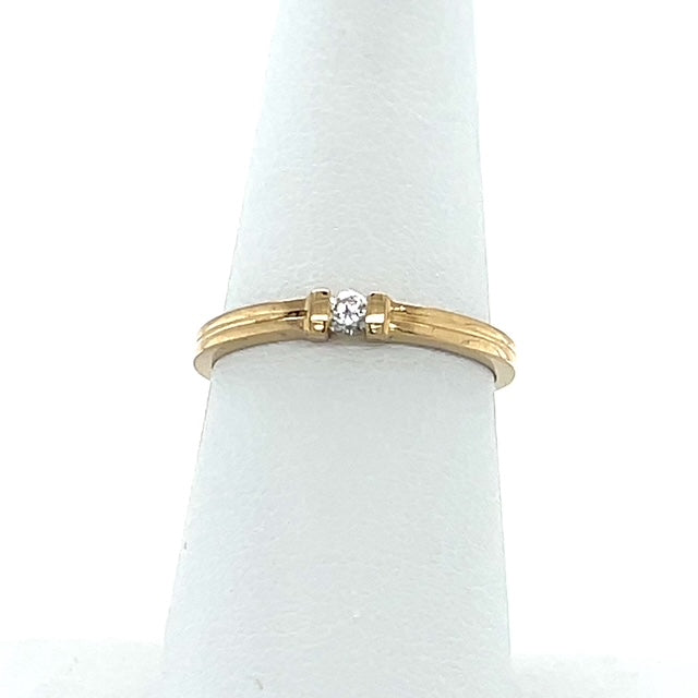 14K Yellow Gold Diamond Lady's Fashion Ring; Size 7