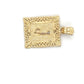 10K Yellow Gold Rectangle "J" Pendant