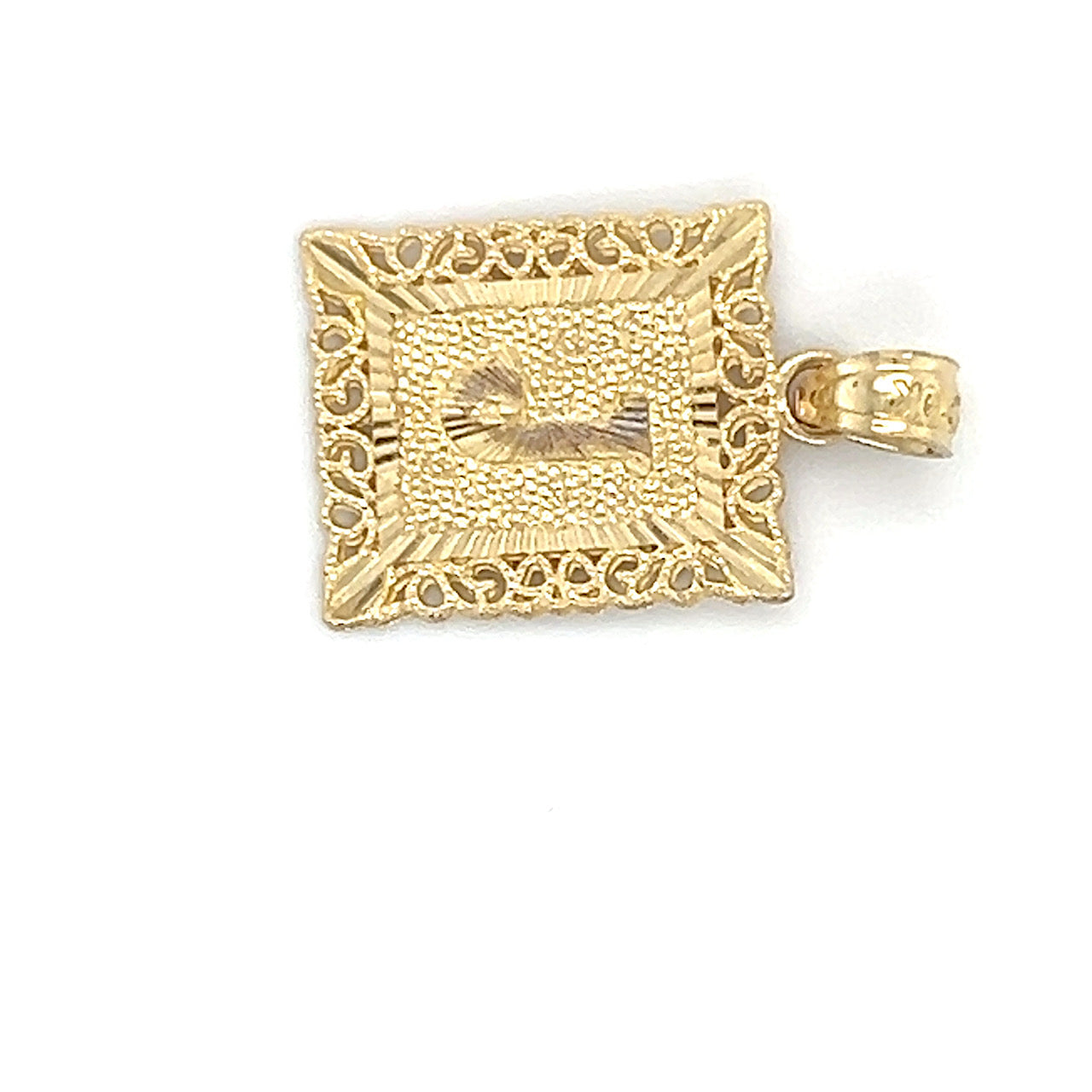 10K Yellow Gold Rectangle "J" Pendant