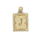 10K Yellow Gold Rectangle "J" Pendant