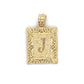 10K Yellow Gold Rectangle "J" Pendant
