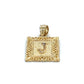 10K Yellow Gold Rectangle "J" Pendant