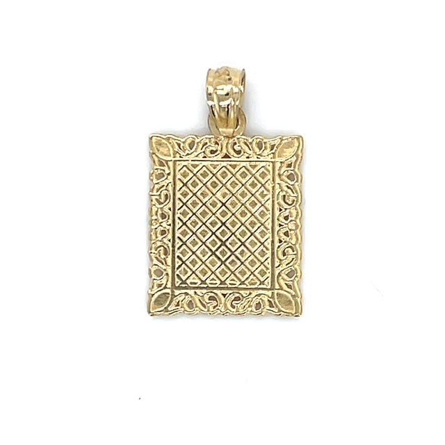 10K Yellow Gold Rectangle "J" Pendant