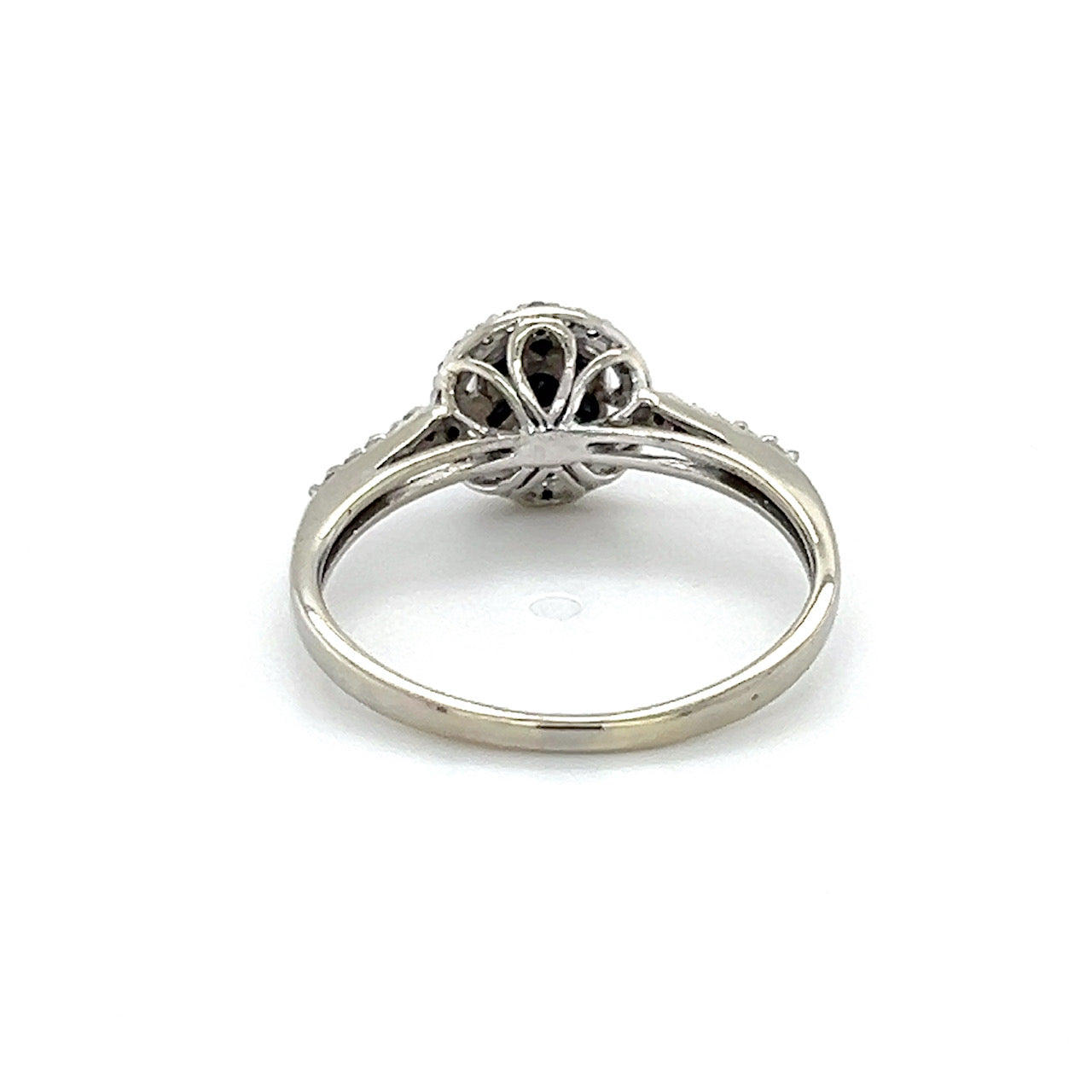 10K White Gold Sapphire Lady's Accent Ring; Size 7