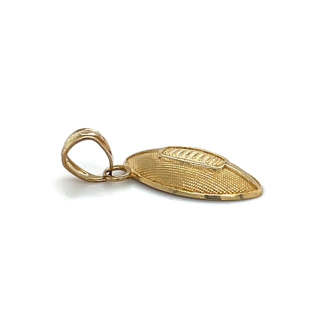 10K Yellow Gold Football Pendant