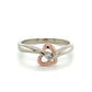 10K Two-Tone Gold Diamond Heart Ring; Size 7.5
