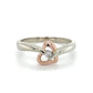 10K Two-Tone Gold Diamond Heart Ring; Size 7.5