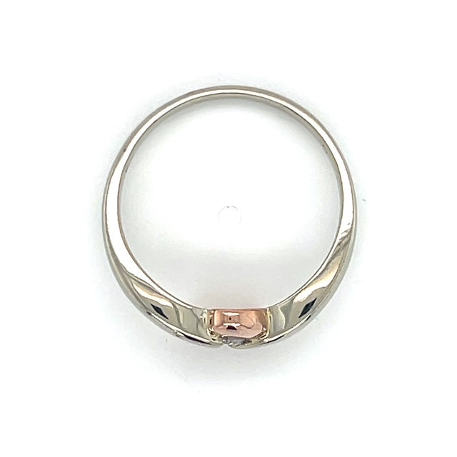10K Two-Tone Gold Diamond Heart Ring; Size 7.5