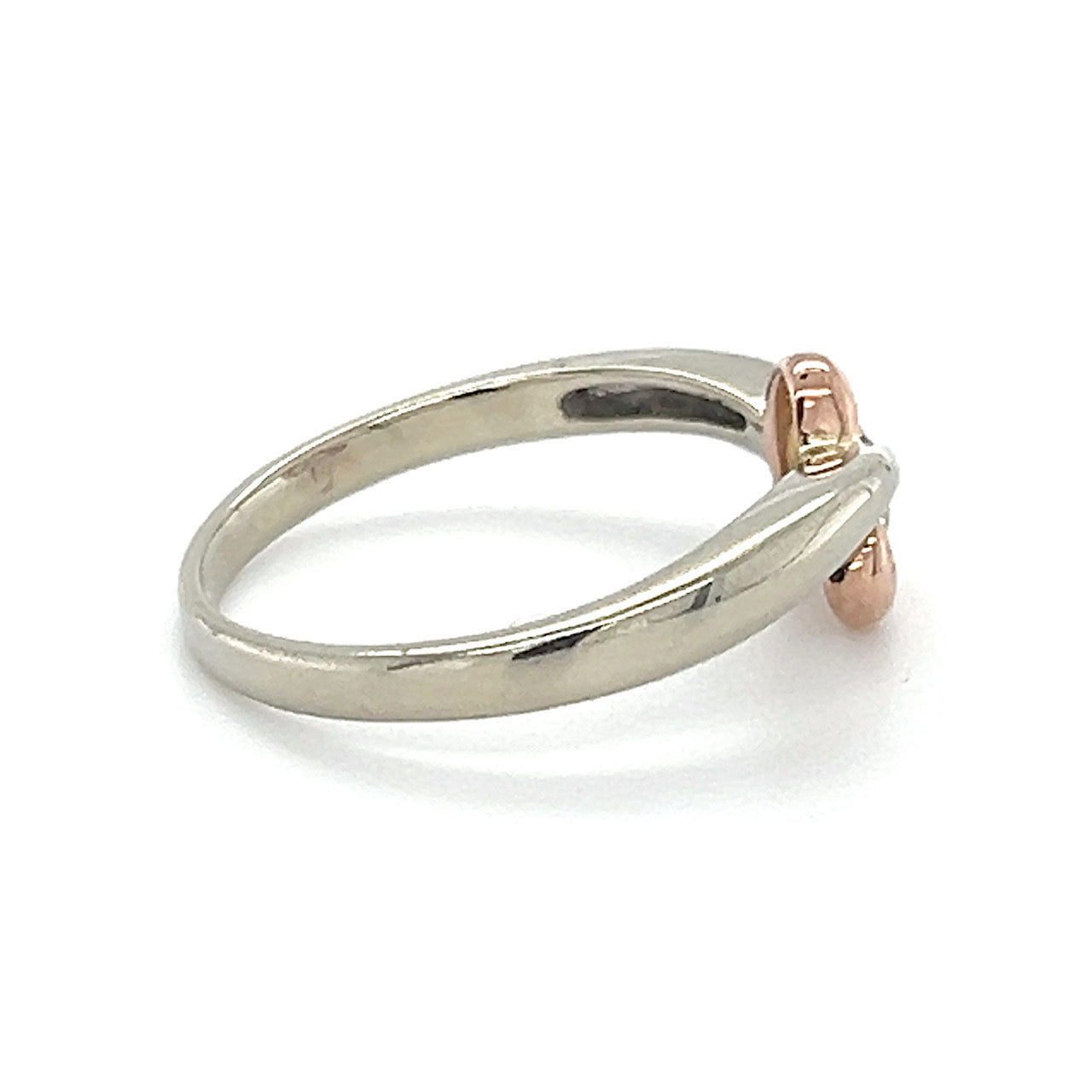 10K Two-Tone Gold Diamond Heart Ring; Size 7.5