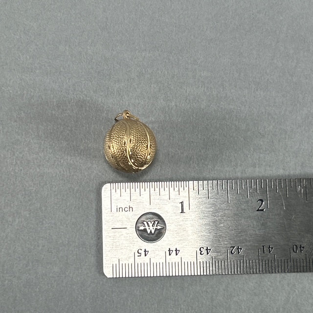 14K Yellow Gold Basketball Pendant