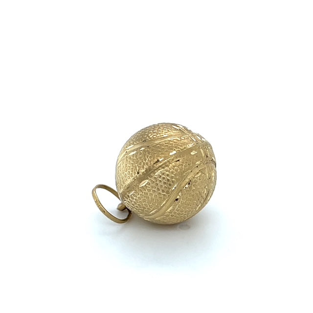 14K Yellow Gold Basketball Pendant