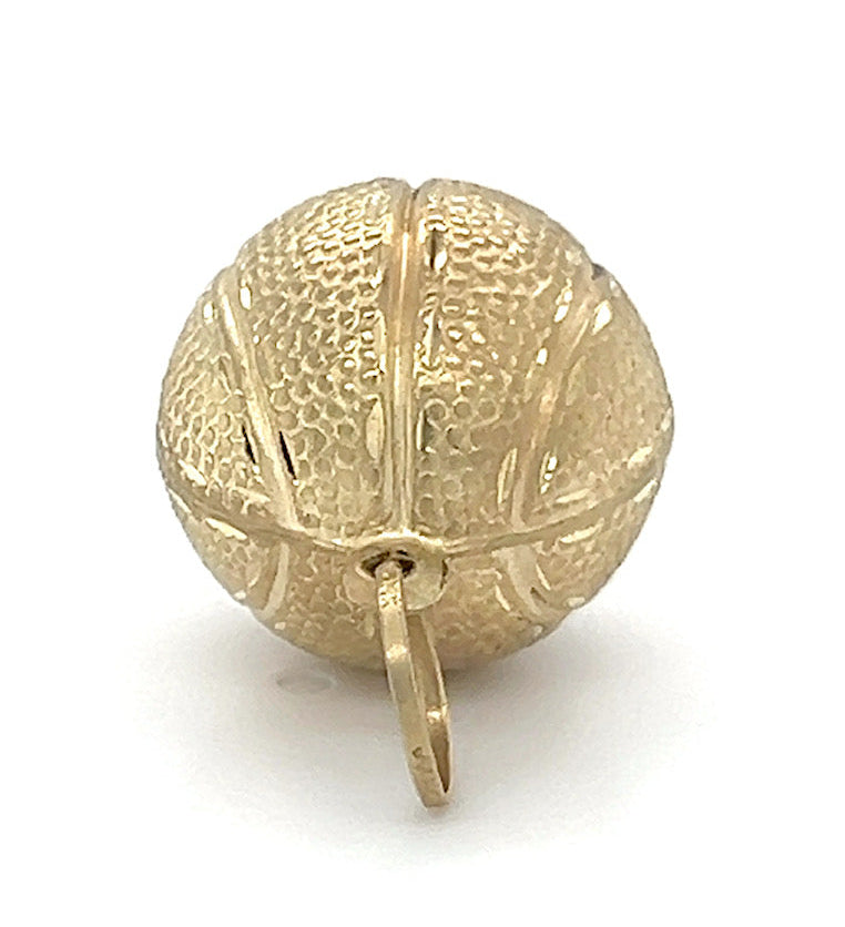14K Yellow Gold Basketball Pendant