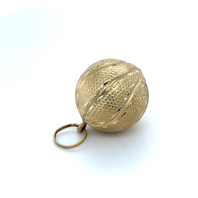 14K Yellow Gold Basketball Pendant