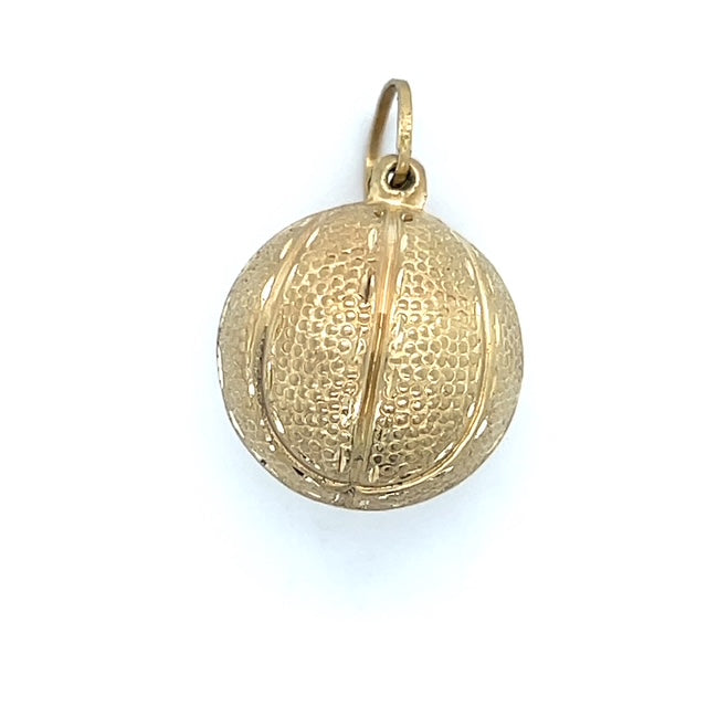14K Yellow Gold Basketball Pendant