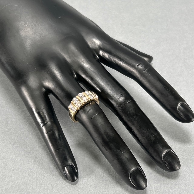 14K Yellow Gold Diamond Lady's Fashion Ring; Size 7