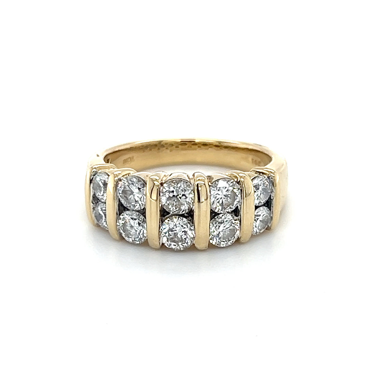 14K Yellow Gold Diamond Lady's Fashion Ring; Size 7