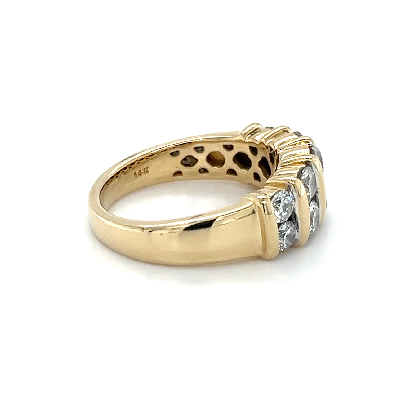14K Yellow Gold Diamond Lady's Fashion Ring; Size 7
