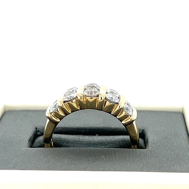 14K Yellow Gold Diamond Lady's Fashion Ring; Size 7