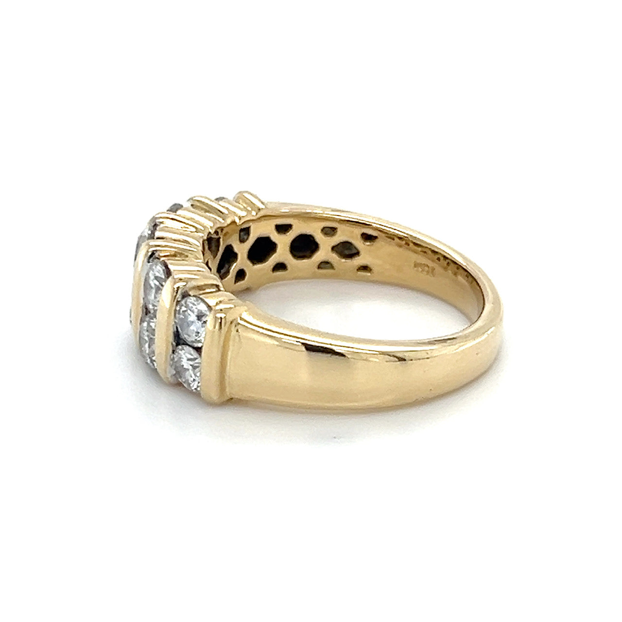 14K Yellow Gold Diamond Lady's Fashion Ring; Size 7