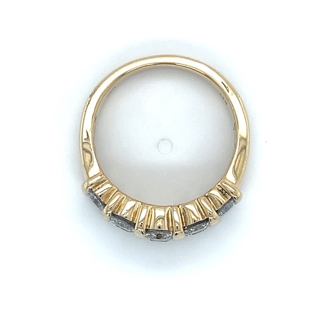 14K Yellow Gold Diamond Lady's Fashion Ring; Size 7