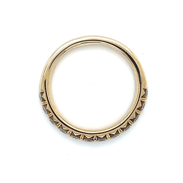 14K Yellow Gold Diamond Lady's Wedding Band; Size 7