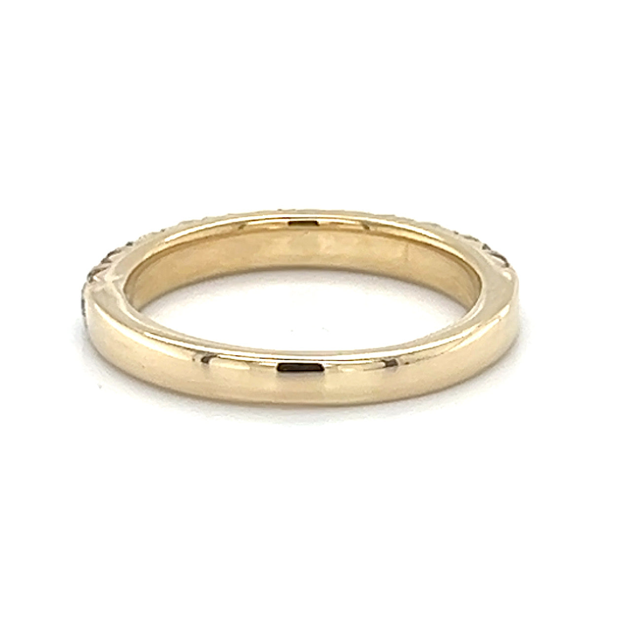 14K Yellow Gold Diamond Lady's Wedding Band; Size 7