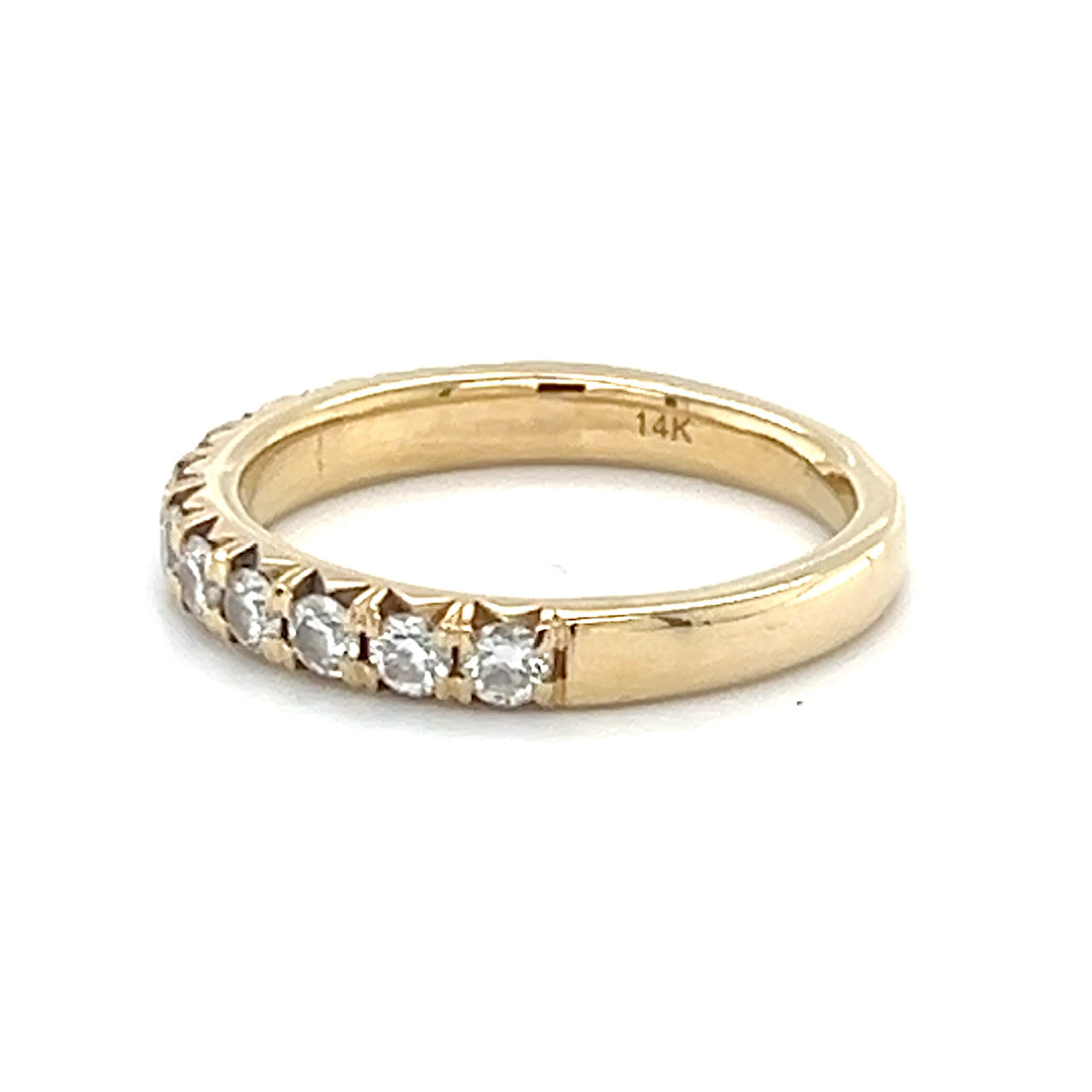 14K Yellow Gold Diamond Lady's Wedding Band; Size 7