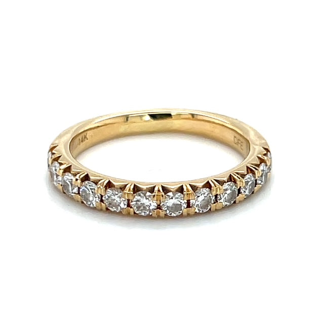 14K Yellow Gold Diamond Lady's Wedding Band; Size 7