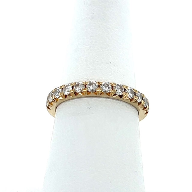 14K Yellow Gold Diamond Lady's Wedding Band; Size 7