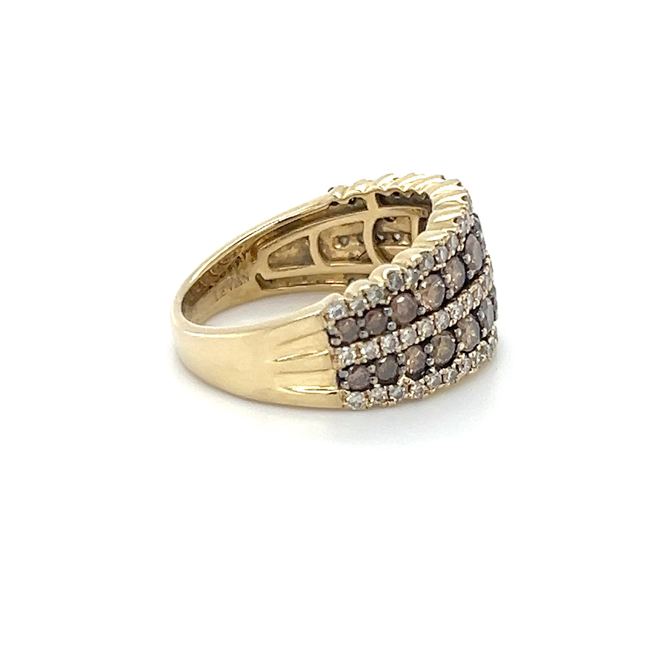 14K Yellow Gold Diamond Lady's Fashion Ring; Size 7