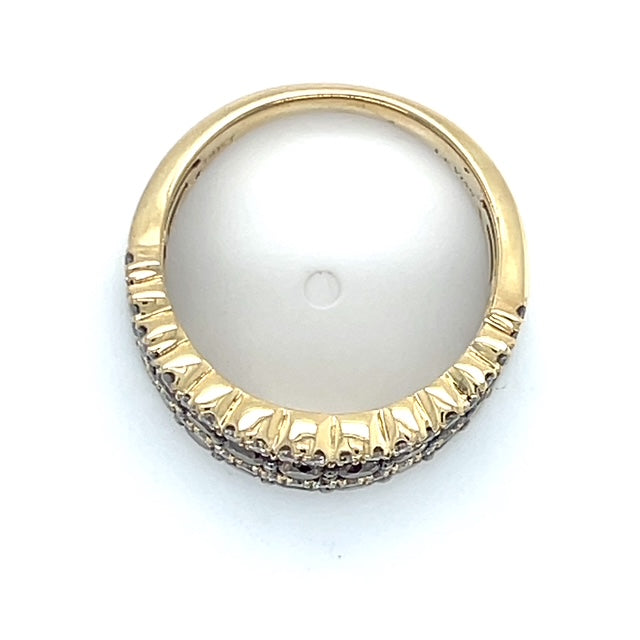 14K Yellow Gold Diamond Lady's Fashion Ring; Size 7
