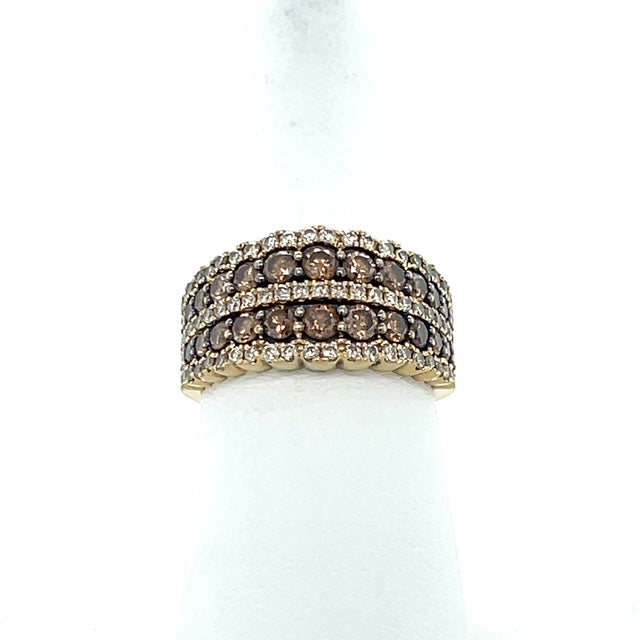 14K Yellow Gold Diamond Lady's Fashion Ring; Size 7