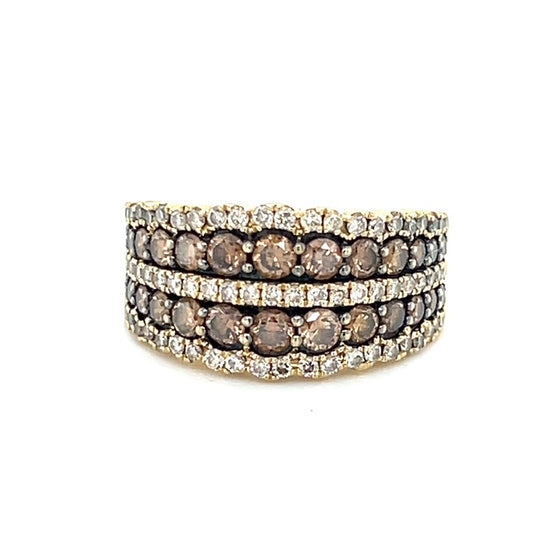 14K Yellow Gold Diamond Lady's Fashion Ring; Size 7
