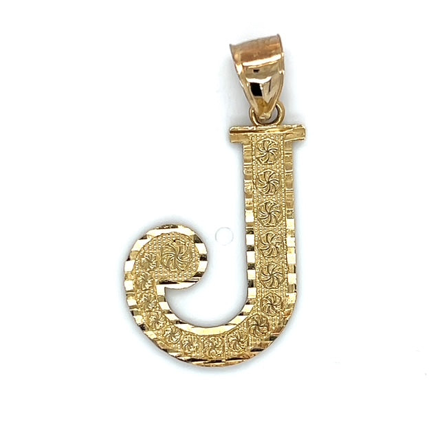 10K Yellow Gold "J" Pendant