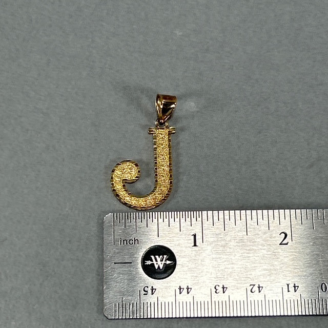 10K Yellow Gold "J" Pendant