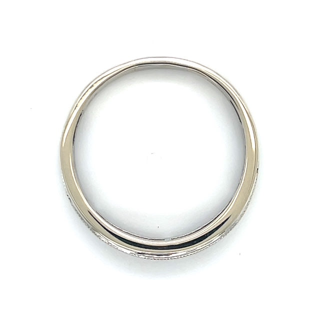14K White Gold Diamond Gentleman's Wedding Band; Size 12.5