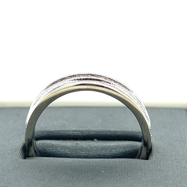 14K White Gold Diamond Gentleman's Wedding Band; Size 12.5