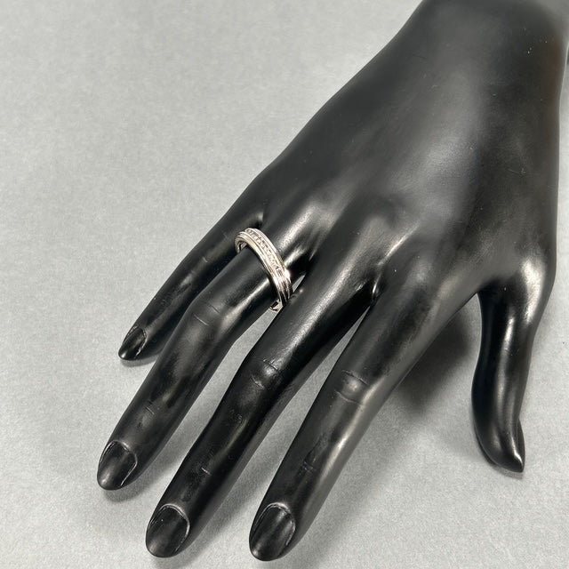 14K White Gold Diamond Gentleman's Wedding Band; Size 12.5