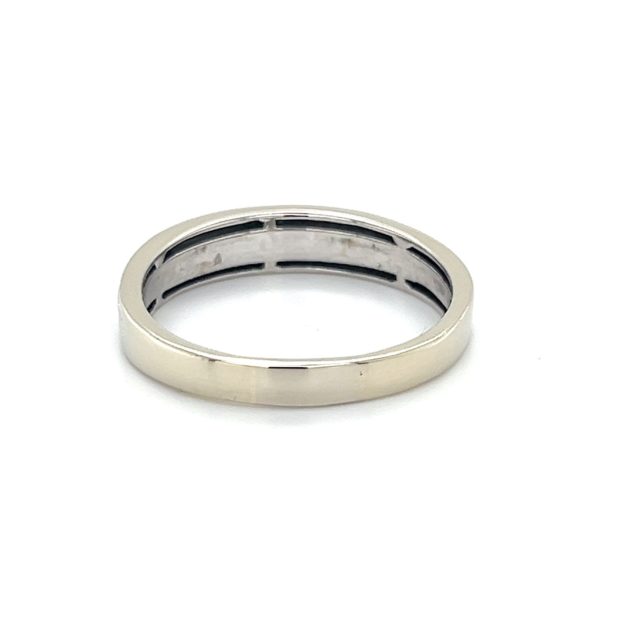 14K White Gold Diamond Gentleman's Wedding Band; Size 12.5